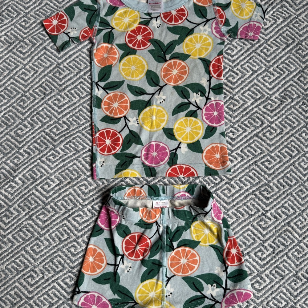 Hanna Andersson Kids Pajama Shorts Set -  Citrus Print